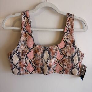 NWT GapFit StudioBra Sports Bra Multi Snake Print Size L
